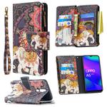 For OPPO A5 (2020) Colored Drawing Pattern Zipper Horizontal Flip Leather Case with Holder & Card Slots & Wallet(Flower Elephants)