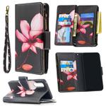 For OPPO Find X2 Neo / OPPO Reno 3 Pro Colored Drawing Pattern Zipper Horizontal Flip Leather Case with Holder & Card Slots & Wallet(Lotus)