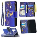 For OPPO Find X2 Neo / OPPO Reno 3 Pro Colored Drawing Pattern Zipper Horizontal Flip Leather Case with Holder & Card Slots & Wallet(Purple Butterfly)