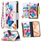 For OPPO Find S2 Pro Colored Drawing Pattern Zipper Horizontal Flip Leather Case with Holder & Card Slots & Wallet(Two Butterflies)