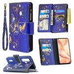 For OPPO Find S2 Pro Colored Drawing Pattern Zipper Horizontal Flip Leather Case with Holder & Card Slots & Wallet(Purple Butterfly)