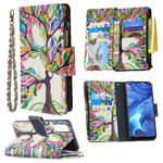 For OPPO Reno 4 5G Colored Drawing Pattern Zipper Horizontal Flip Leather Case with Holder & Card Slots & Wallet(Tree)