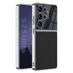 For Samsung Galaxy S25 Ultra 5G GKK Plating TPU + Leather Full Coverage Phone Case(Black)
