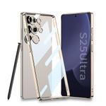 For Samsung Galaxy S25 Ultra 5G GKK Plating Transparent PC Phone Case, Not Included Pen(Glod)