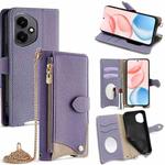 For Honor 400 Global 156.5mm Crossbody Chain Fishtail Litchi Leather Phone Case(Purple)