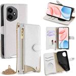 For Honor 400 Global 156.5mm Crossbody Chain Fishtail Litchi Leather Phone Case(White)