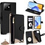 For Honor X60 GT Crossbody Chain Fishtail Litchi Leather Phone Case(Black)