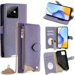 For Honor X60 GT Crossbody Chain Fishtail Litchi Leather Phone Case(Purple)