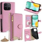 For Honor X6c 4G / X5b / X5b Plus Crossbody Chain Fishtail Litchi Leather Phone Case(Pink)