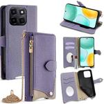 For Honor X6c 4G / X5b / X5b Plus Crossbody Chain Fishtail Litchi Leather Phone Case(Purple)