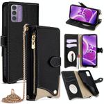 For Nokia G42 / G310 Crossbody Chain Fishtail Litchi Leather Phone Case(Black)