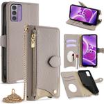 For Nokia G42 / G310 Crossbody Chain Fishtail Litchi Leather Phone Case(Grey)