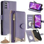 For Nokia G42 / G310 Crossbody Chain Fishtail Litchi Leather Phone Case(Purple)