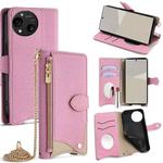 For Sharp Aquos R10 Crossbody Chain Fishtail Litchi Leather Phone Case(Pink)