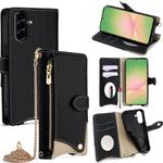 For Samsung Galaxy A56 5G Crossbody Chain Fishtail Litchi Leather Phone Case(Black)
