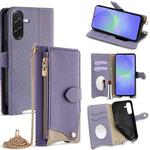 For Samsung Galaxy A36 5G Crossbody Chain Fishtail Litchi Leather Phone Case(Purple)