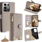 For Infinix Note 50 4G Crossbody Chain Fishtail Litchi Leather Phone Case(Grey)