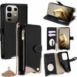 For Infinix Note 50 Pro+ 5G Crossbody Chain Fishtail Litchi Leather Phone Case(Black)