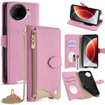 For Tecno Camon 30 Pro Crossbody Chain Fishtail Litchi Leather Phone Case(Pink)