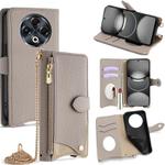 For Tecno Spark 30 4G Crossbody Chain Fishtail Litchi Leather Phone Case(Grey)