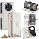 For Tecno Spark 30 4G Crossbody Chain Fishtail Litchi Leather Phone Case(White)