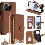 For Tecno Spark 30 5G / Pova 6 Neo 5G Crossbody Chain Fishtail Litchi Leather Phone Case(Brown)