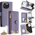 For Tecno Spark 30 5G / Pova 6 Neo 5G Crossbody Chain Fishtail Litchi Leather Phone Case(Purple)
