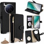 For Tecno Camon 40 Premier Crossbody Chain Fishtail Litchi Leather Phone Case(Black)