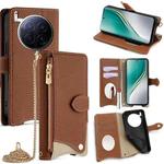 For Tecno Camon 40 Premier Crossbody Chain Fishtail Litchi Leather Phone Case(Brown)