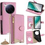 For Tecno Camon 40 Premier Crossbody Chain Fishtail Litchi Leather Phone Case(Pink)