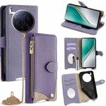 For Tecno Camon 40 Premier Crossbody Chain Fishtail Litchi Leather Phone Case(Purple)