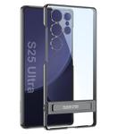 For Samsung Galaxy S25 Ultra 5G GKK Triumph Phantom Clear Full Coverage Phone Case with Holder(Black)