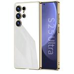 For Samsung Galaxy S25 Ultra 5G GKK Solid Color Plating TPU Full Coverage Phone Case(White)