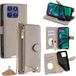 For Motorola Moto G Stylus 5G 2025 Crossbody Chain Fishtail Litchi Leather Phone Case(Grey)