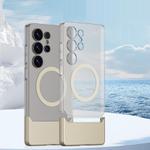 For Samsung Galaxy S25 Ultra 5G GKK Mortise-Tenon Connection Contrast Color Translucent Magnetic Phone Case(Titanium Grey)