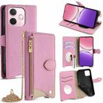 For OPPO A5 Pro 5G Global Crossbody Chain Fishtail Litchi Leather Phone Case(Pink)