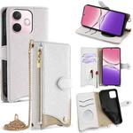 For OPPO A5 Pro 5G Global Crossbody Chain Fishtail Litchi Leather Phone Case(White)