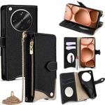 For OPPO Find X8 Ultra Crossbody Chain Fishtail Litchi Leather Phone Case(Black)
