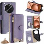 For OPPO Find X8 Ultra Crossbody Chain Fishtail Litchi Leather Phone Case(Purple)