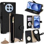 For OPPO Find X8s Crossbody Chain Fishtail Litchi Leather Phone Case(Black)