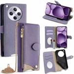 For OPPO Find X8s+ Crossbody Chain Fishtail Litchi Leather Phone Case(Purple)