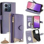 For OPPO A5x 5G / A3 4G / 5G / A3x 4G / 5G Crossbody Chain Fishtail Litchi Leather Phone Case(Purple)