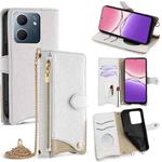 For OPPO A5x 5G / A3 4G / 5G / A3x 4G / 5G Crossbody Chain Fishtail Litchi Leather Phone Case(White)