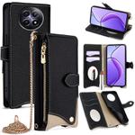 For Realme 12 / 13 / Narzo 70x Crossbody Chain Fishtail Litchi Leather Phone Case(Black)
