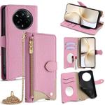 For Realme 14 Pro Crossbody Chain Fishtail Litchi Leather Phone Case(Pink)