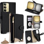 For Realme C75 / Realme 14x Global Crossbody Chain Fishtail Litchi Leather Phone Case(Black)
