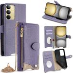For Realme C75 / Realme 14x Global Crossbody Chain Fishtail Litchi Leather Phone Case(Purple)