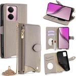For Realme P3 Pro Global Crossbody Chain Fishtail Litchi Leather Phone Case(Grey)