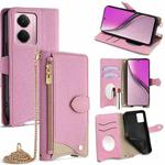 For Realme P3 Pro Global Crossbody Chain Fishtail Litchi Leather Phone Case(Pink)