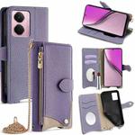 For Realme P3 Pro Global Crossbody Chain Fishtail Litchi Leather Phone Case(Purple)